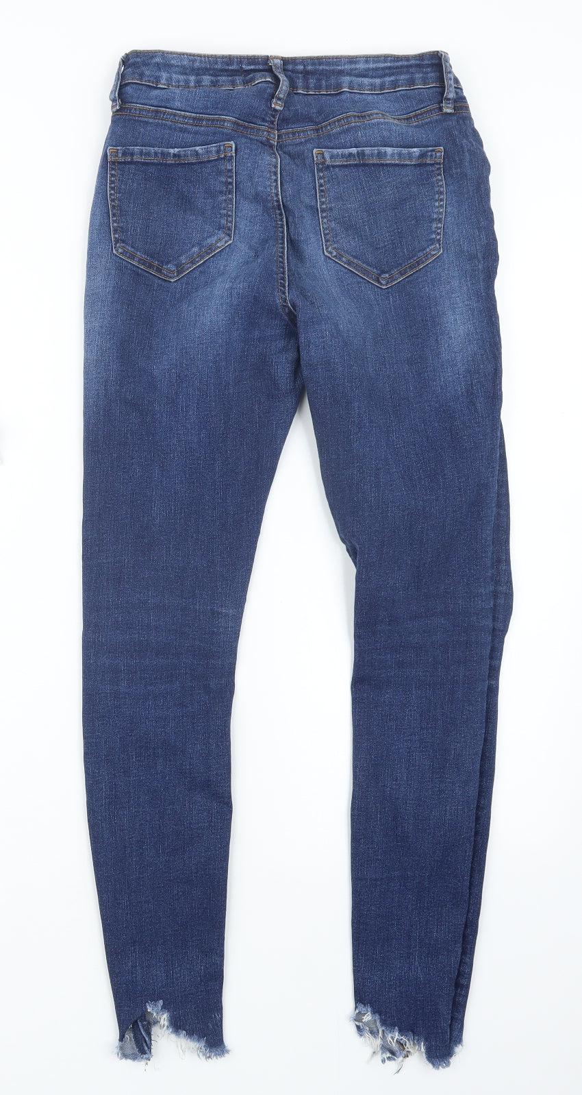 Denim Co. Womens Blue  Denim Straight Jeans Size 8 L26.5 in