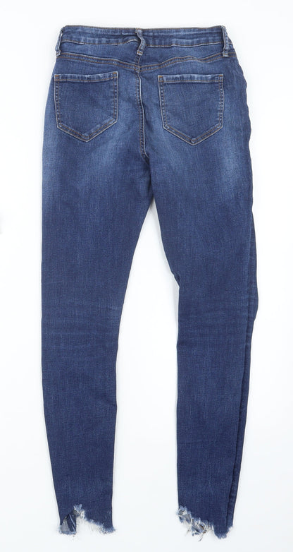 Denim Co. Womens Blue  Denim Straight Jeans Size 8 L26.5 in