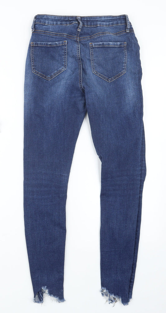 Denim Co. Womens Blue  Denim Straight Jeans Size 8 L26.5 in