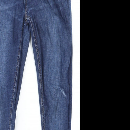 Denim Co. Womens Blue  Denim Straight Jeans Size 8 L26.5 in