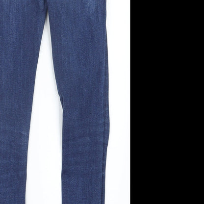Denim Co. Womens Blue  Denim Straight Jeans Size 8 L26.5 in