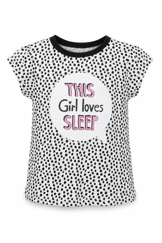 George Girls Black Animal Print  Top Pyjama Top Size 2-3 Years