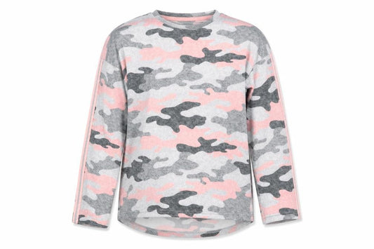 Matalan Girls Grey Camouflage  Pullover Jumper Size 9 Years