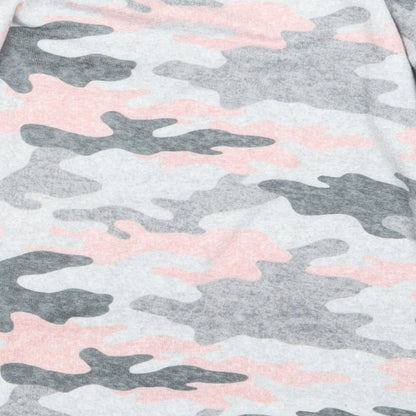 Matalan Girls Grey Camouflage  Pullover Jumper Size 9 Years