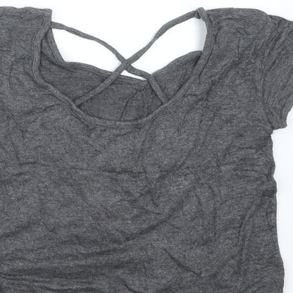 Young Dimension Girls Grey   Basic T-Shirt Size 8-9 Years