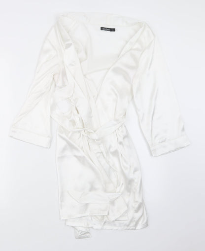 Boohoo Womens White  Satin Jacket  Size L