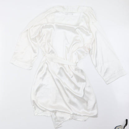 Boohoo Womens White  Satin Jacket  Size L