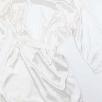Boohoo Womens White  Satin Jacket  Size L
