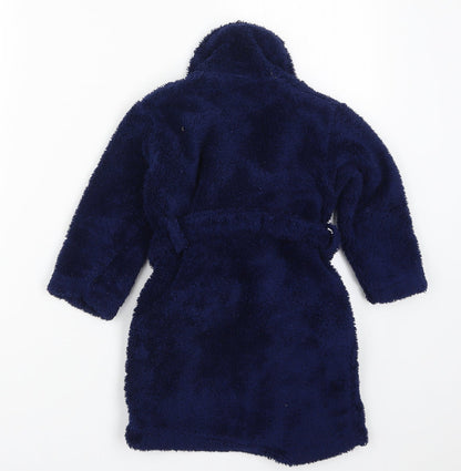 John Lewis Boys Blue Solid   Robe Size 3 Years