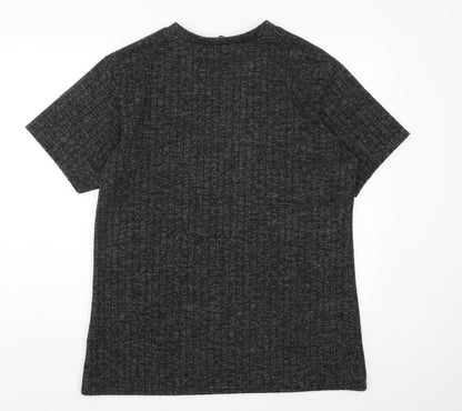 Womens UK Size S Stylewise Grey Basic T-Shirt