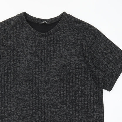 Womens UK Size S Stylewise Grey Basic T-Shirt