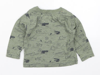 Primark Boys Green   Basic T-Shirt Size 9-12 Months  - Crocodiles