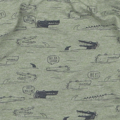 Primark Boys Green   Basic T-Shirt Size 9-12 Months  - Crocodiles