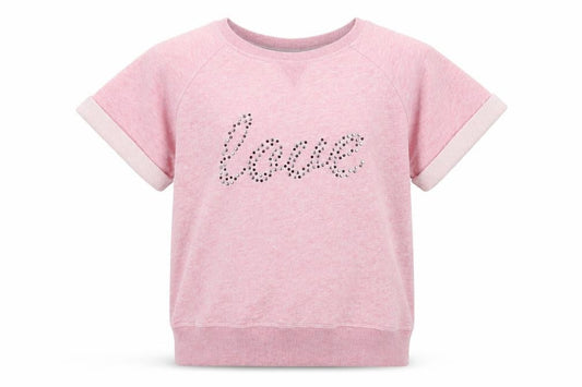 M&Co Girls Pink   Pullover Sweatshirt Size 9-10 Years  - Love
