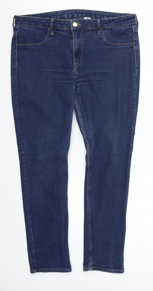 Womens UK Size 34 in H&M Regular Fit Skinny Blue Jeans