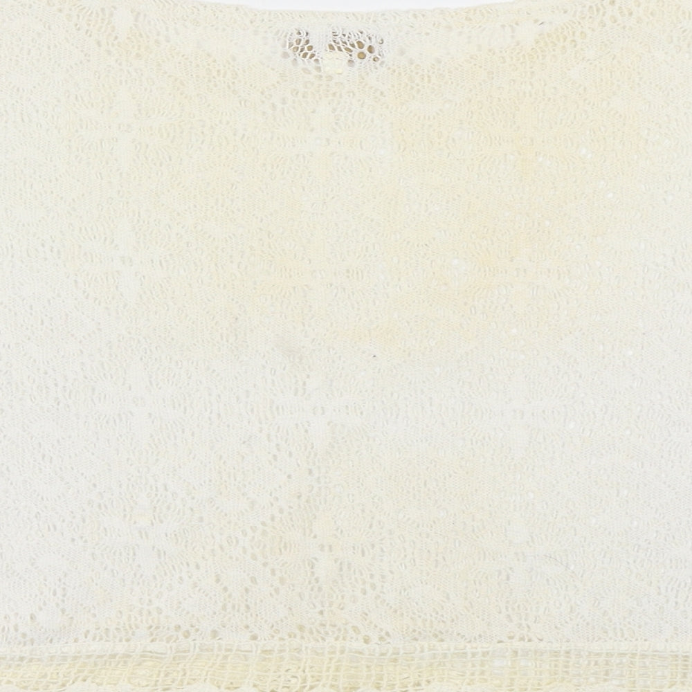 PIKO 1988 Womens Ivory  Lace Cropped T-Shirt Size L