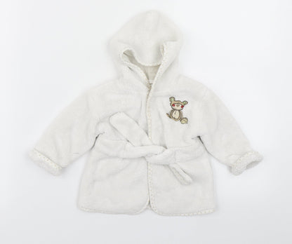 Baby Baby White Solid  Kaftan Robe Size 6-9 Months