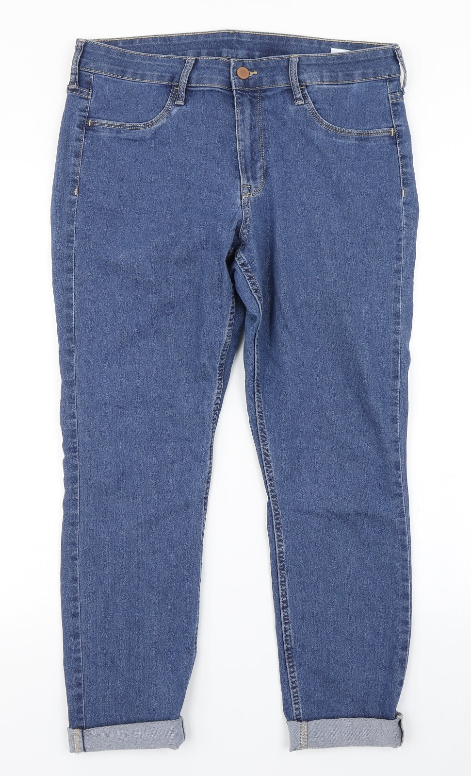 &Denim Womens Blue  Denim Straight Jeans Size 33 in L23 in