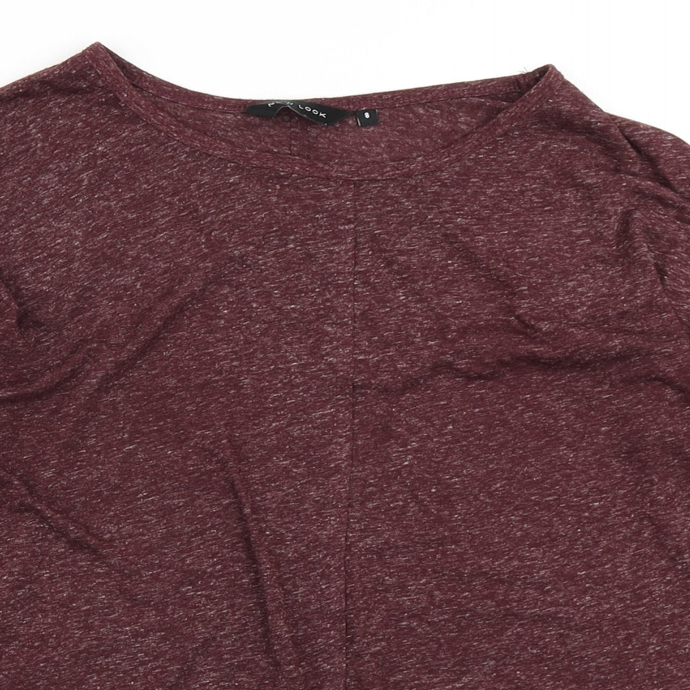 Womens UK Size 8 New Look Purple Basic T-Shirt