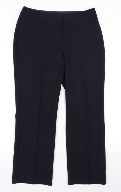 Womens UK Size 10 BHS Regular Fit Dress Pants Blue Trousers