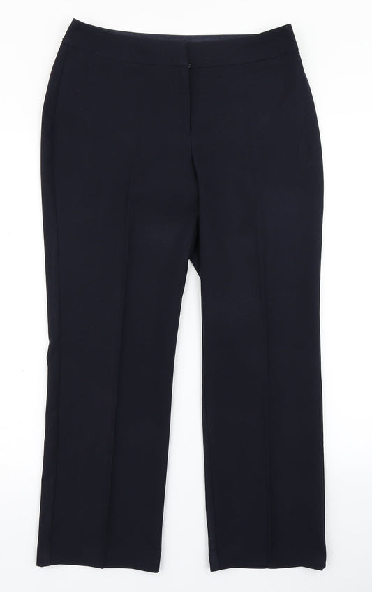 Womens UK Size 10 BHS Regular Fit Dress Pants Blue Trousers