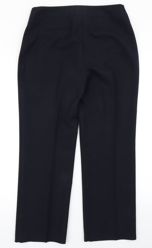 Womens UK Size 10 BHS Regular Fit Dress Pants Blue Trousers