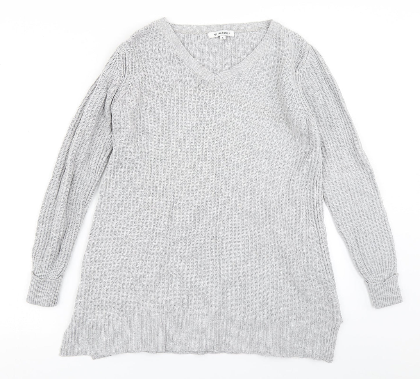 Womens UK Size S Glamorous Grey Pullover Jumper