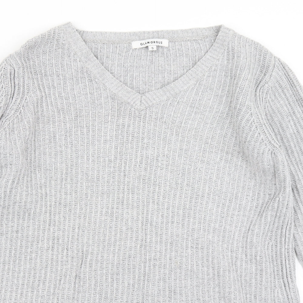 Womens UK Size S Glamorous Grey Pullover Jumper