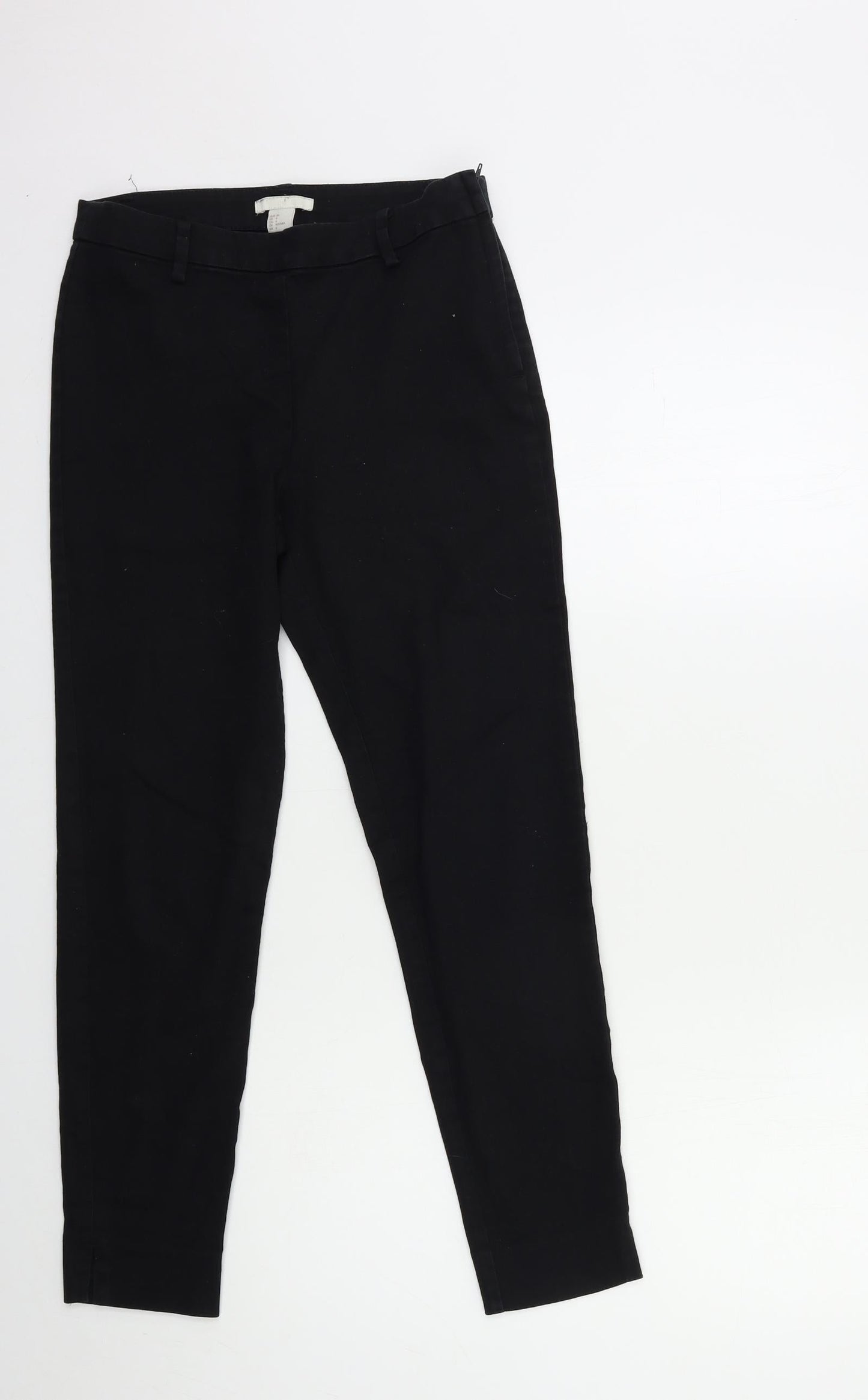 Womens UK Size 8 H&M Regular Fit Cropped Black Jeans