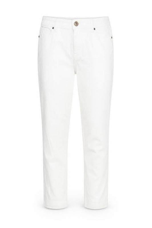 Front view of Dunnes women’s white denim skinny jeans, size UK 12, 27-inch leg