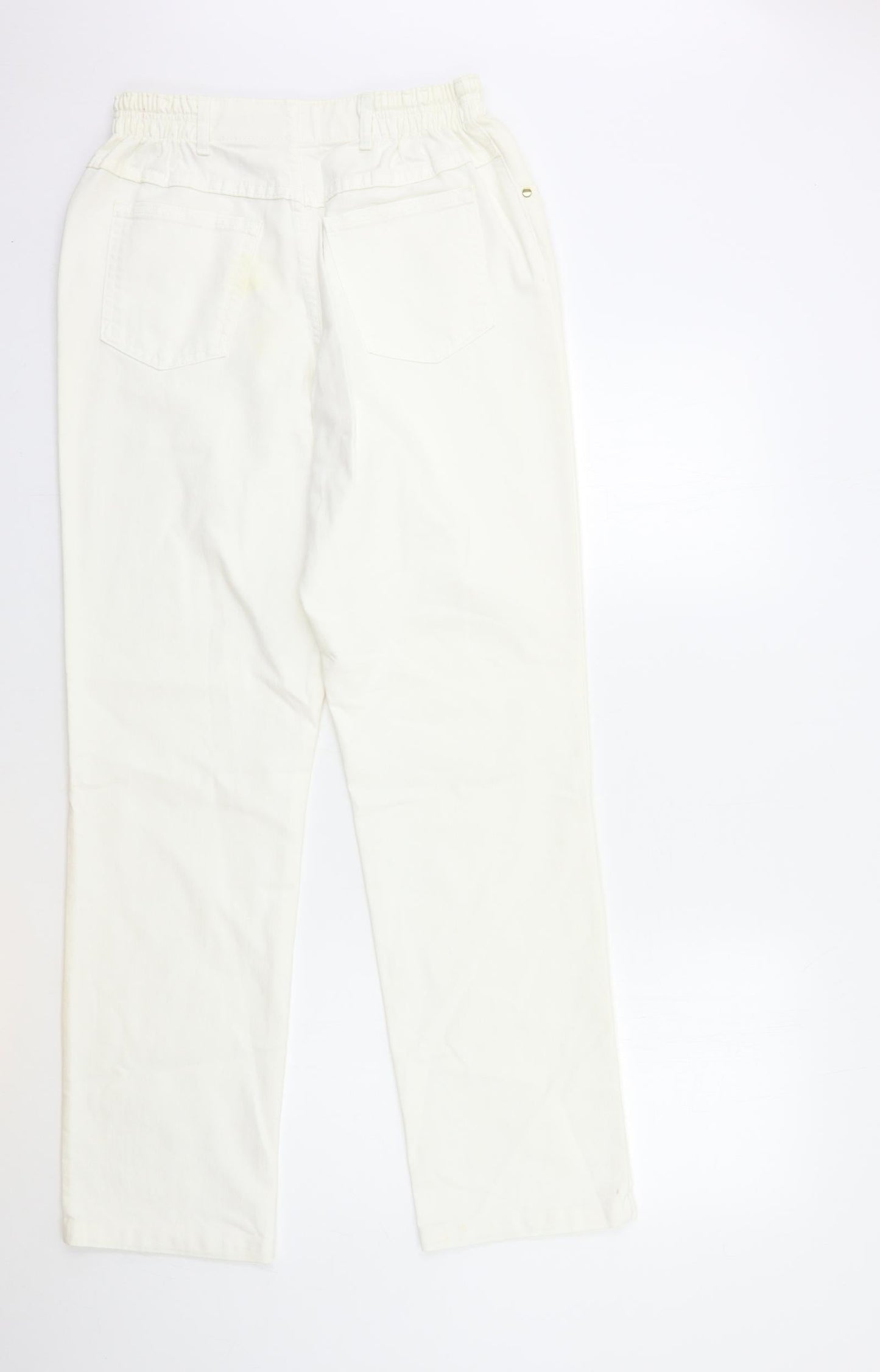 Impressions Womens White  Denim Straight Jeans Size 12 L32 in