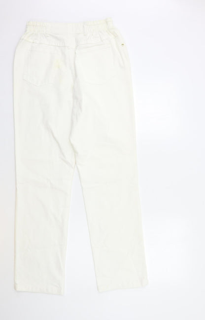 Impressions Womens White  Denim Straight Jeans Size 12 L32 in