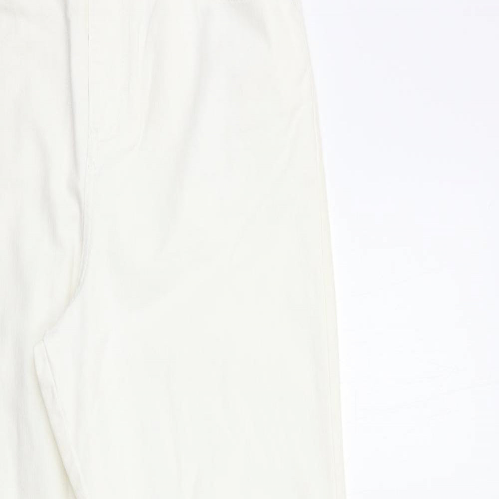 Impressions Womens White  Denim Straight Jeans Size 12 L32 in