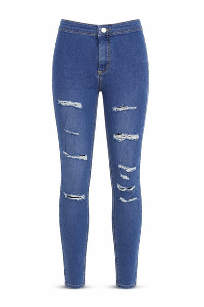 Womens UK Size 26 in Topshop Regular Fit Skinny Blue Jeans