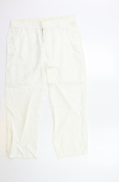 Preworn Womens White   Cropped Trousers Size 34 in L25 in