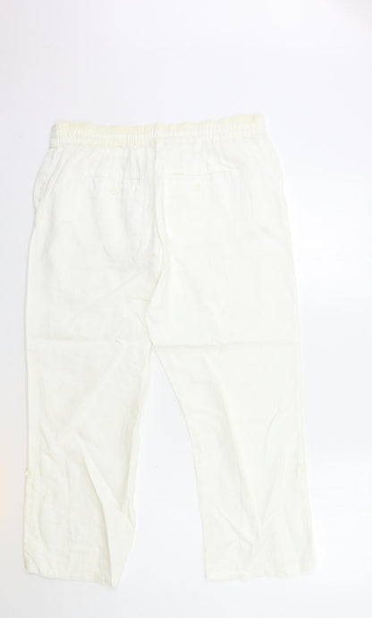 Preworn Womens White   Cropped Trousers Size 34 in L25 in
