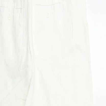 Preworn Womens White   Cropped Trousers Size 34 in L25 in