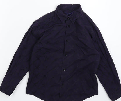 Cherokee Boys Purple Check  Basic Button-Up Size 8-9 Years