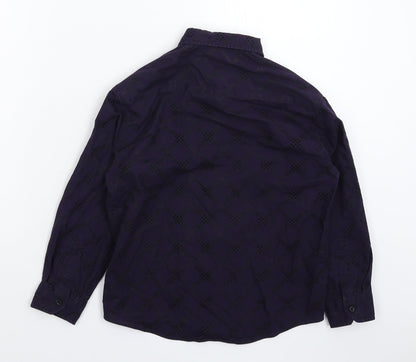 Cherokee Boys Purple Check  Basic Button-Up Size 8-9 Years