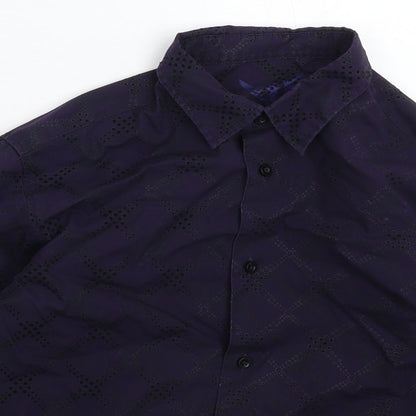 Cherokee Boys Purple Check  Basic Button-Up Size 8-9 Years