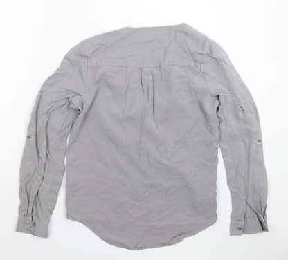 Womens UK Size 10 NEXT Grey Basic Blouse