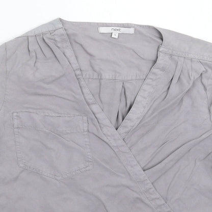 Womens UK Size 10 NEXT Grey Basic Blouse