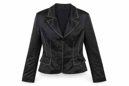 Perletti Womens Black   Jacket Blazer Size 8