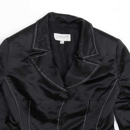 Perletti Womens Black   Jacket Blazer Size 8