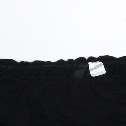 Womens UK Size M Divided Black Cropped T-Shirt