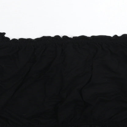 Womens UK Size M Divided Black Cropped T-Shirt