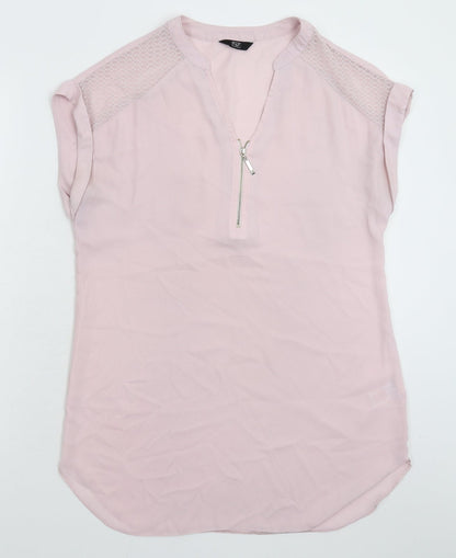 F&F Womens Pink  Satin Basic Blouse Size 10