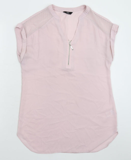 F&F Womens Pink  Satin Basic Blouse Size 10