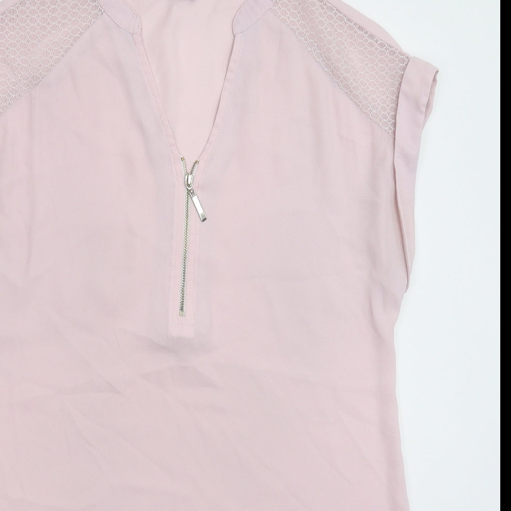 F&F Womens Pink  Satin Basic Blouse Size 10