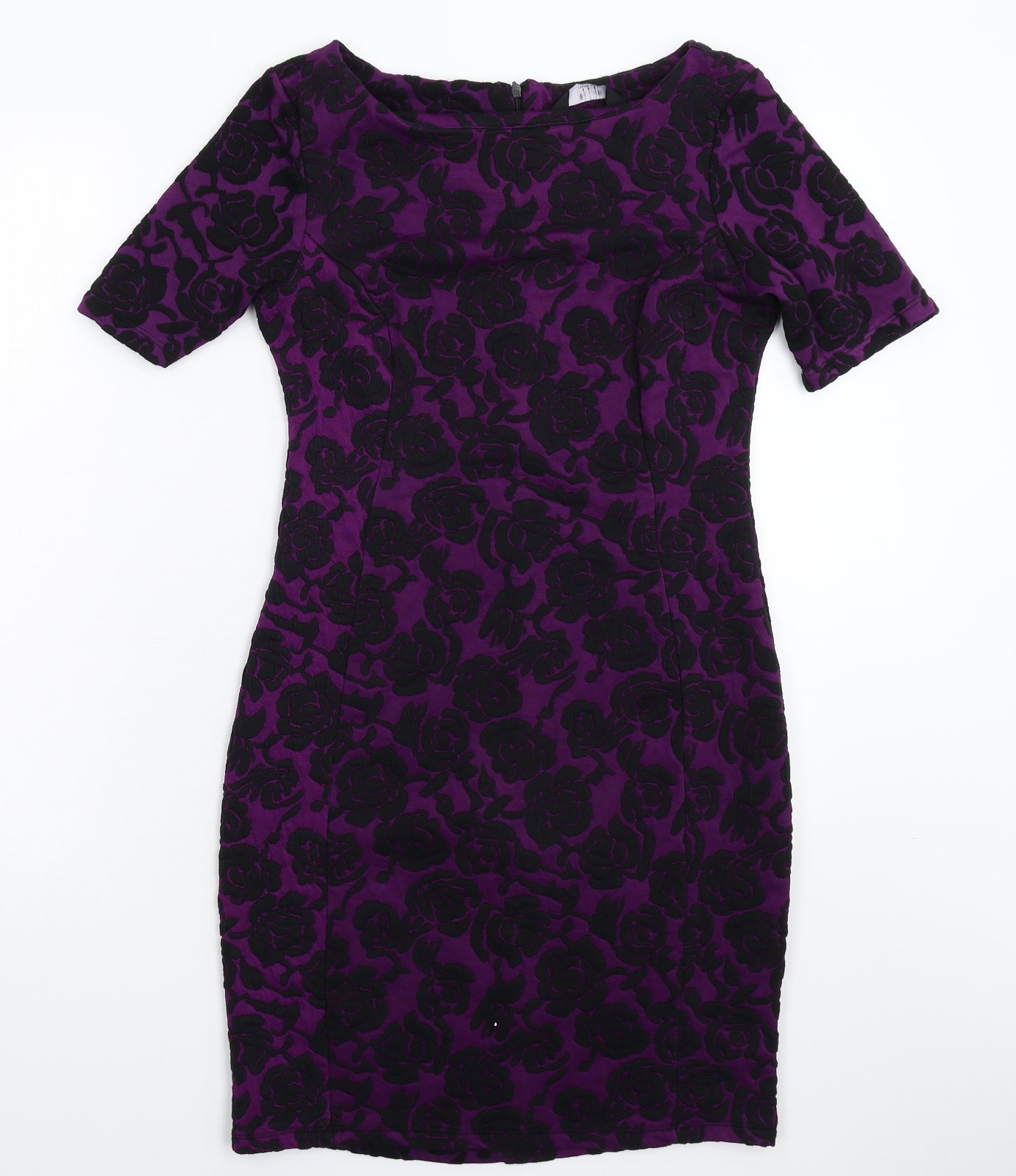 K&D London Womens Purple Floral  Bodycon  Size 10